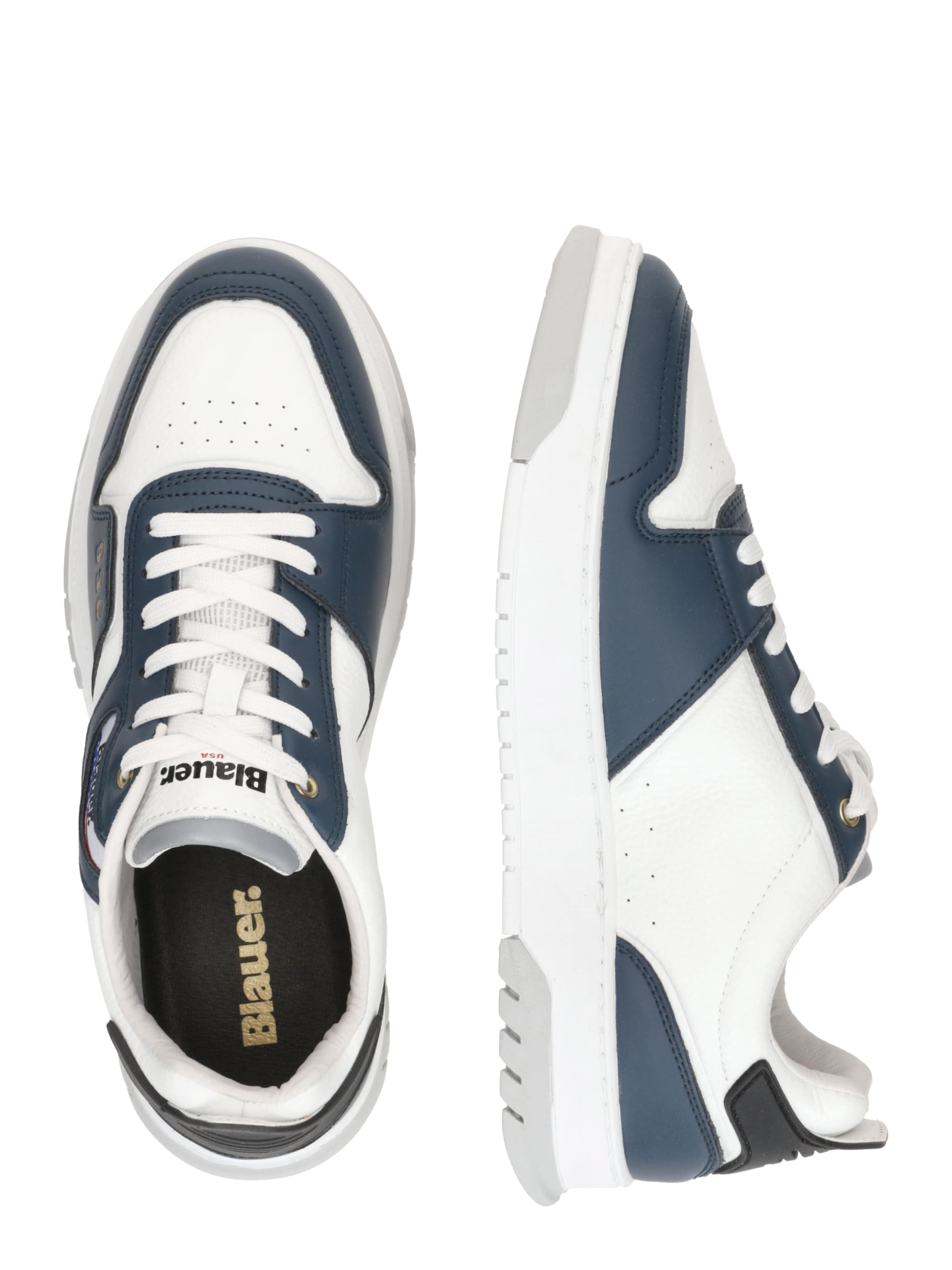 Blauer.USA Σνίκερ χαμηλό σε λευκό: πλευρά