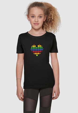 Merchcode T-Shirt 'Love Dots' in Schwarz: Vorderseite