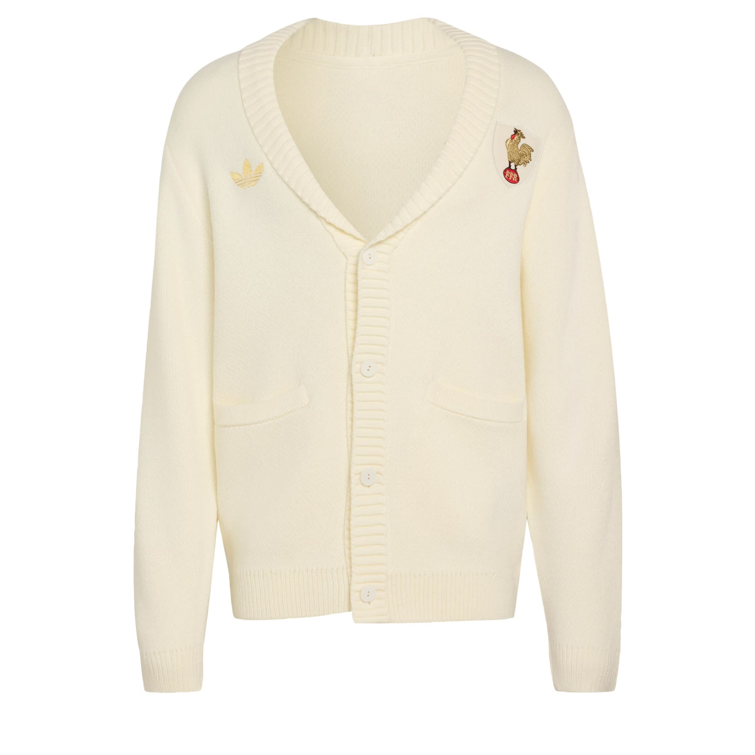 ADIDAS PERFORMANCE Gebreid vest 'Frankreich Rugby 120 Years' in Wit: voorkant