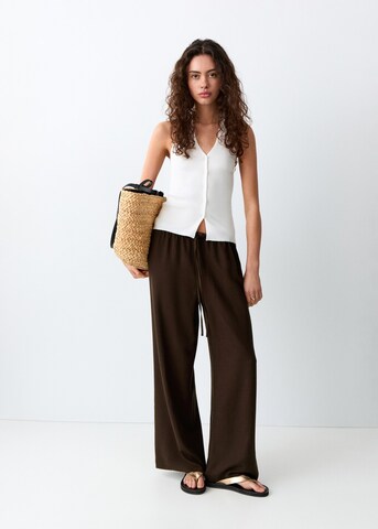 MANGO TEEN Wide leg Pants in Brown: front