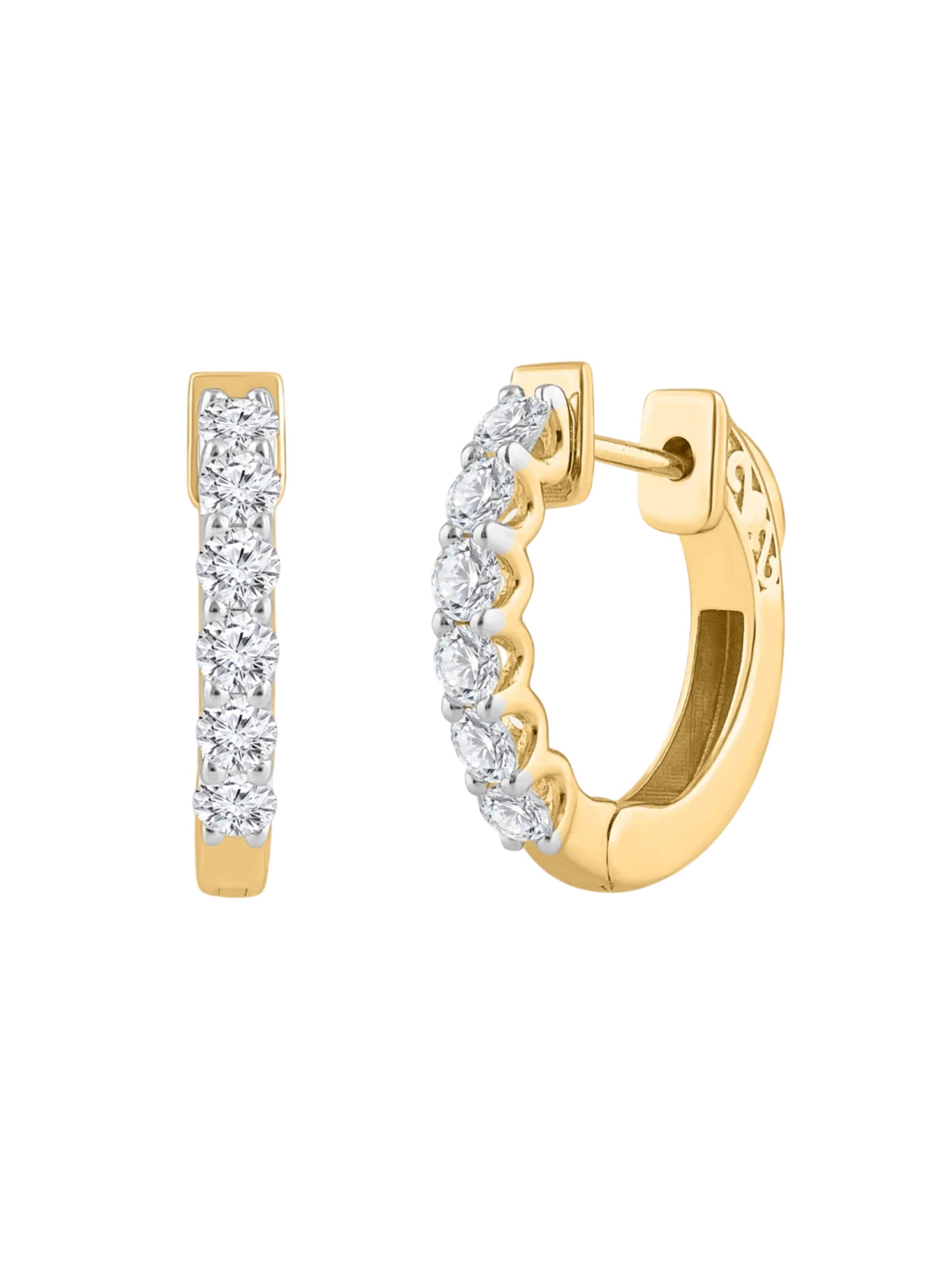 ETHISHER DIAMANTEN - Pendientes 'Ohrringe aus 375 Gelbgold mit Lab Grown Diamant' en amarillo: frente