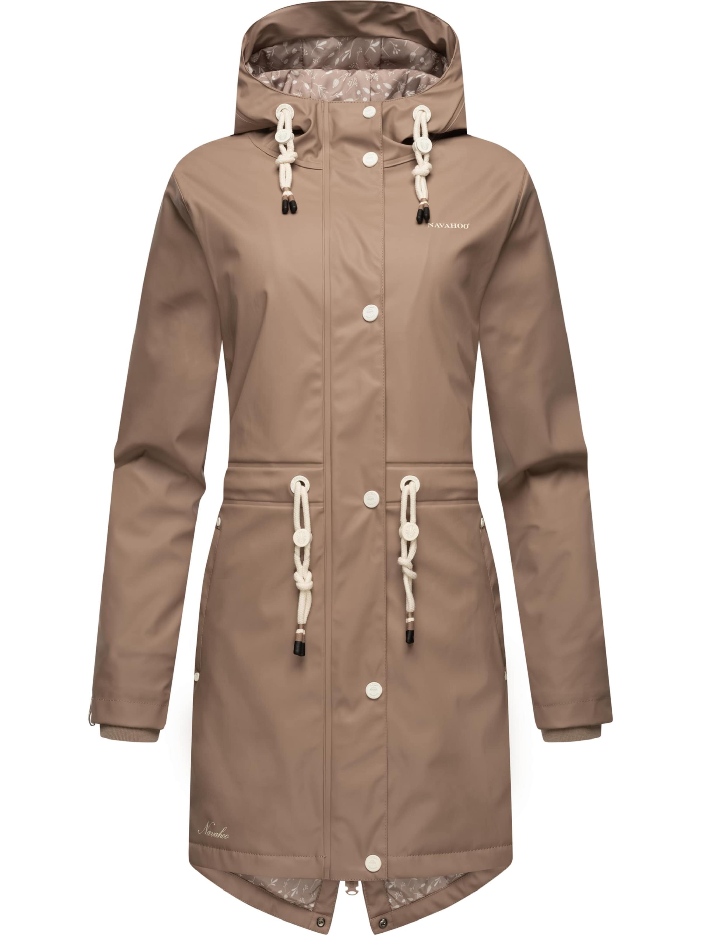 NAVAHOO Functionele jas 'Flower of Ocean' in Beige: voorkant