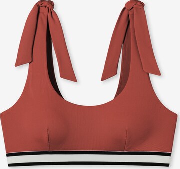 SCHIESSER Bralette Bikini Top 'Aqua Californian Dream' in Red: front