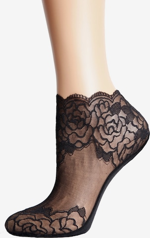 Chaussettes 'TERESA lace socks for women' Sokisahtel en noir : devant