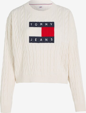 Tommy Jeans Curve Pullover in Weiß: predná strana