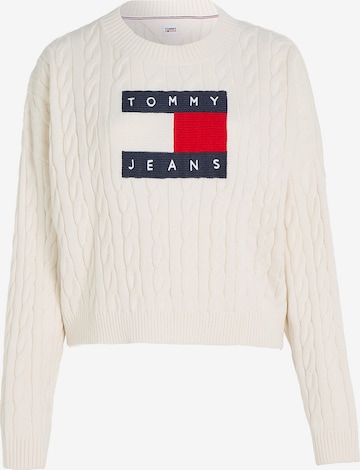 Tommy Jeans Curve Pullover in Weiß: predná strana
