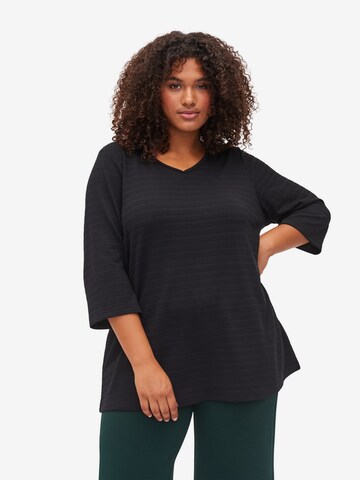 Zizzi Bluse 'Dolly' in Schwarz: predná strana