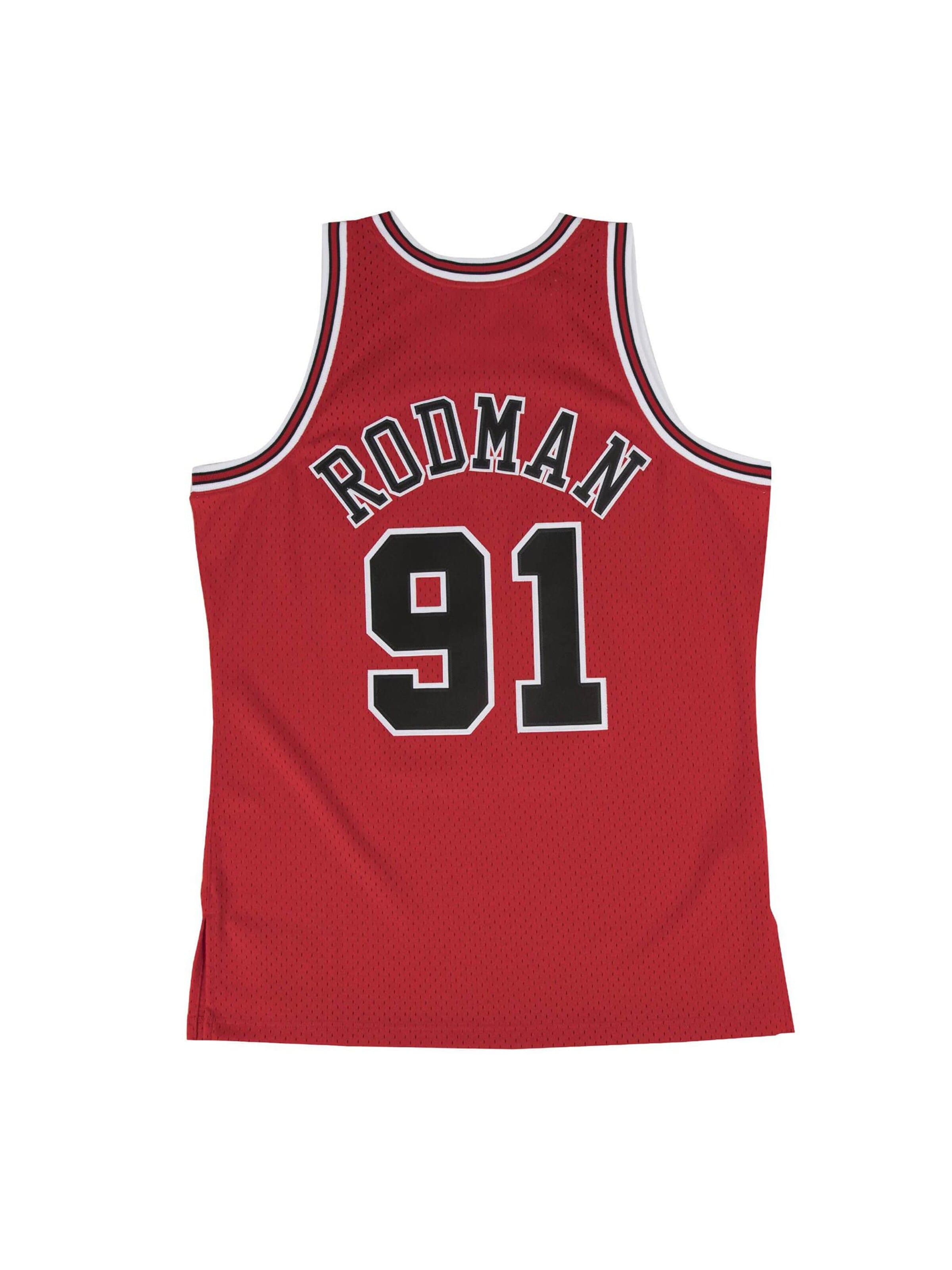 Mitchell & Ness Trykot 'Chicago Bulls Road 1997-98 Dennis Rodman' w kolorze czerwony: przód