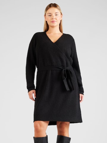PIECES Curve Knitted dress 'ELLEN' in Black: front