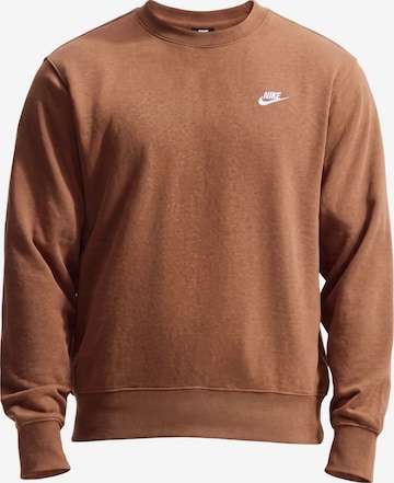 Nike Sportswear Bluzka sportowa 'Club Fleece' w kolorze brązowy: przód