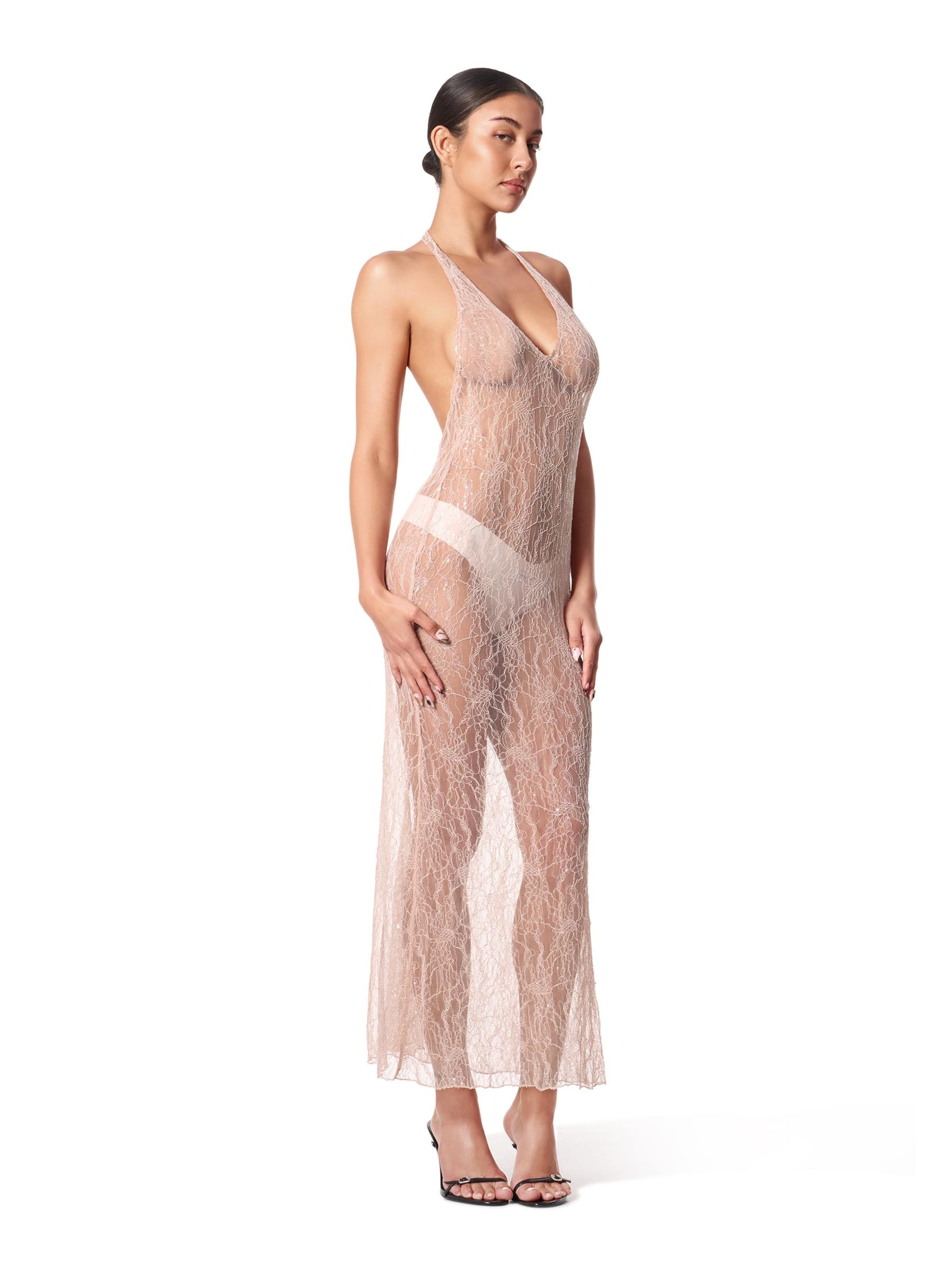 GOD SAVE QUEENS Abendkleid 'Venus Pearl'‌‌‌‌ in Beige
