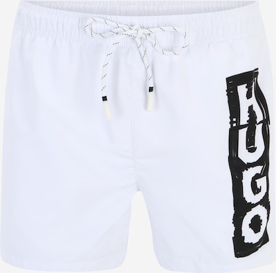 HUGO Board Shorts 'TAG' in Black / White, Item view