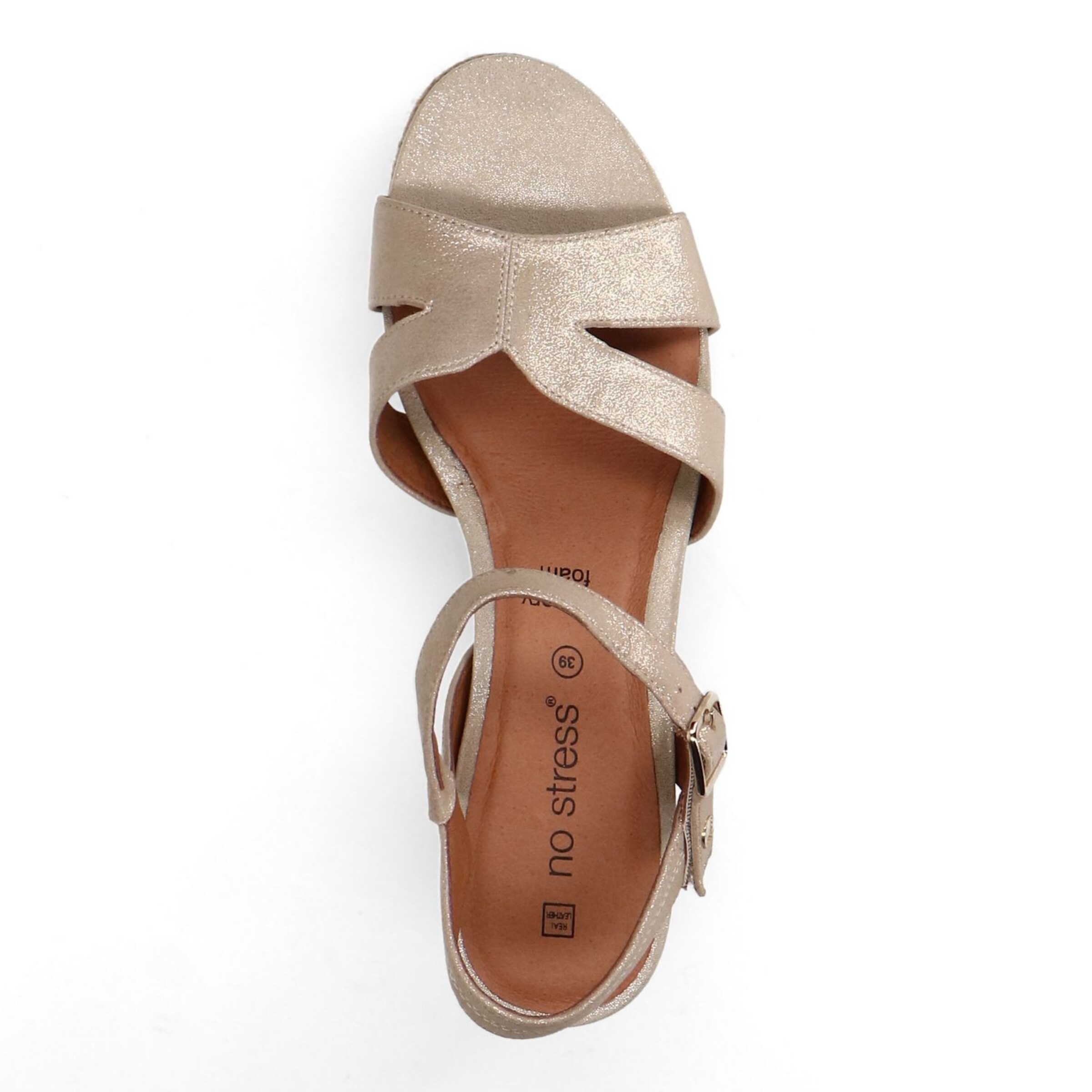Sandales à lanières no stress en or