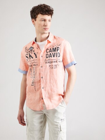 CAMP DAVID Regular fit Overhemd in Oranje: voorkant