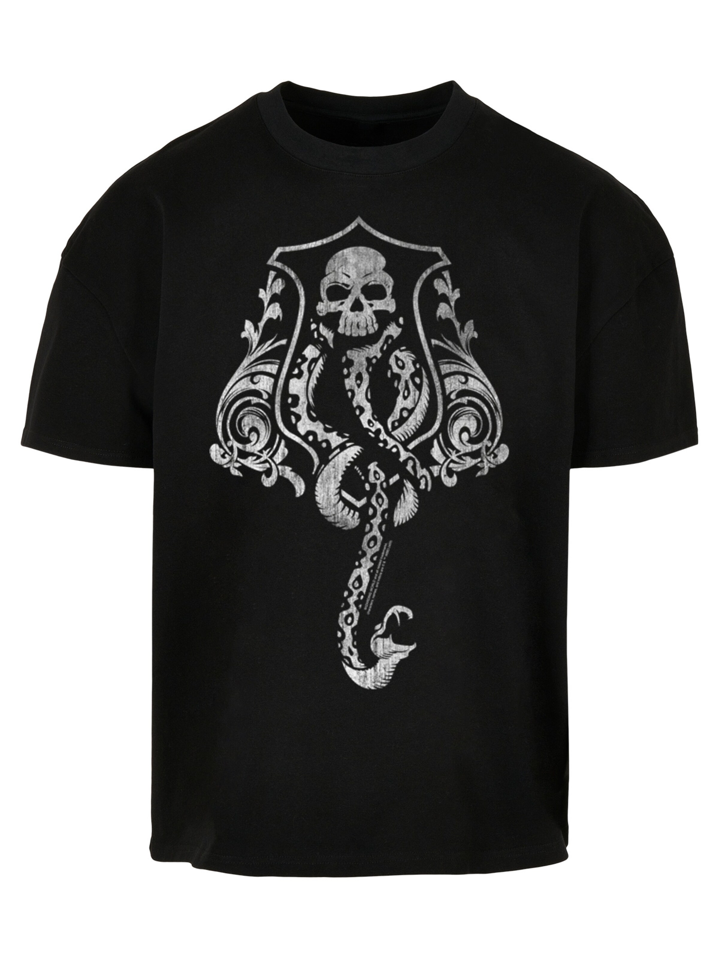 F4NT4STIC Shirt 'Harry Potter Dark Mark Crest' in Black: front