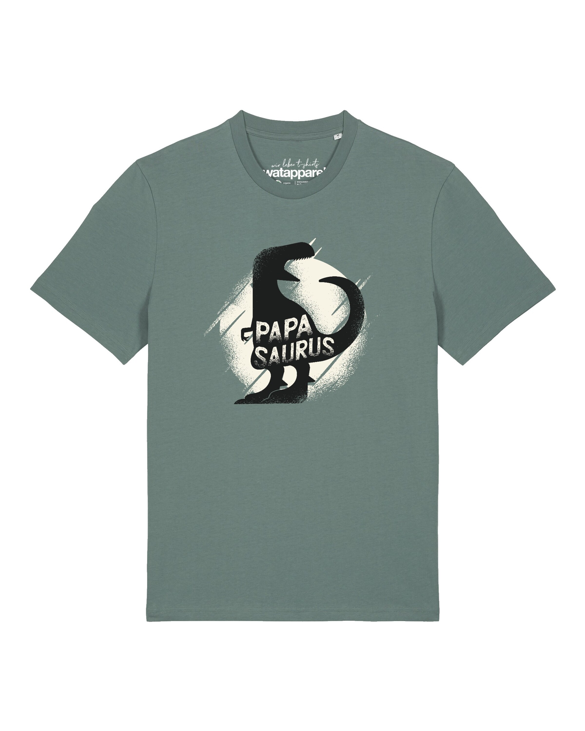 Maglietta 'Papasaurus' di Watapparel in verde: frontale
