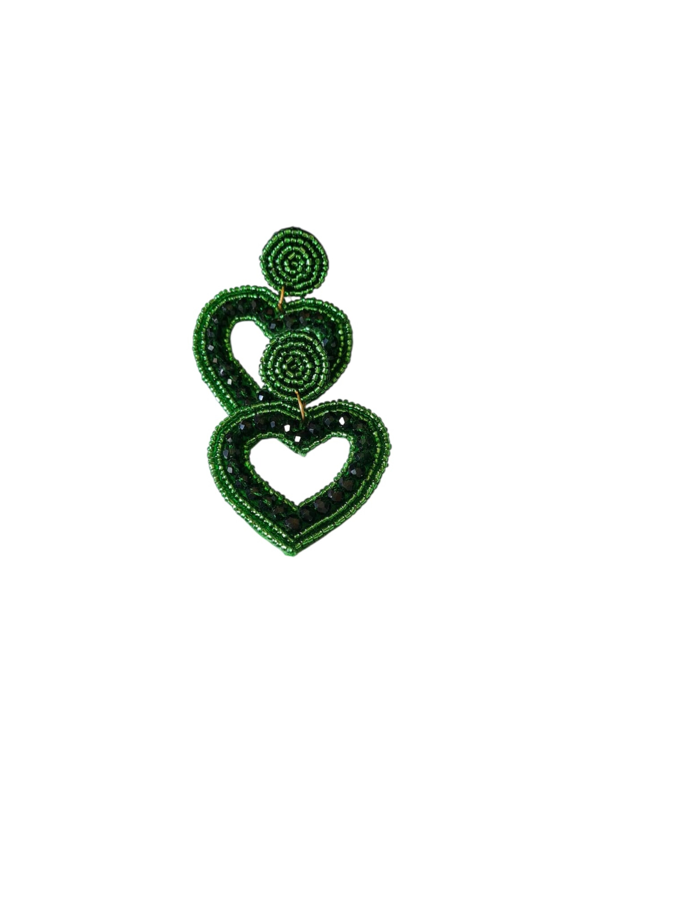 PfauGermany Earrings 'Heart Beat' in Green