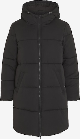Vila Petite Winter Coat in Black: front