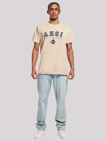 T-Shirt 'Ahoi Knut & Jan Hamburg' F4NT4STIC en beige