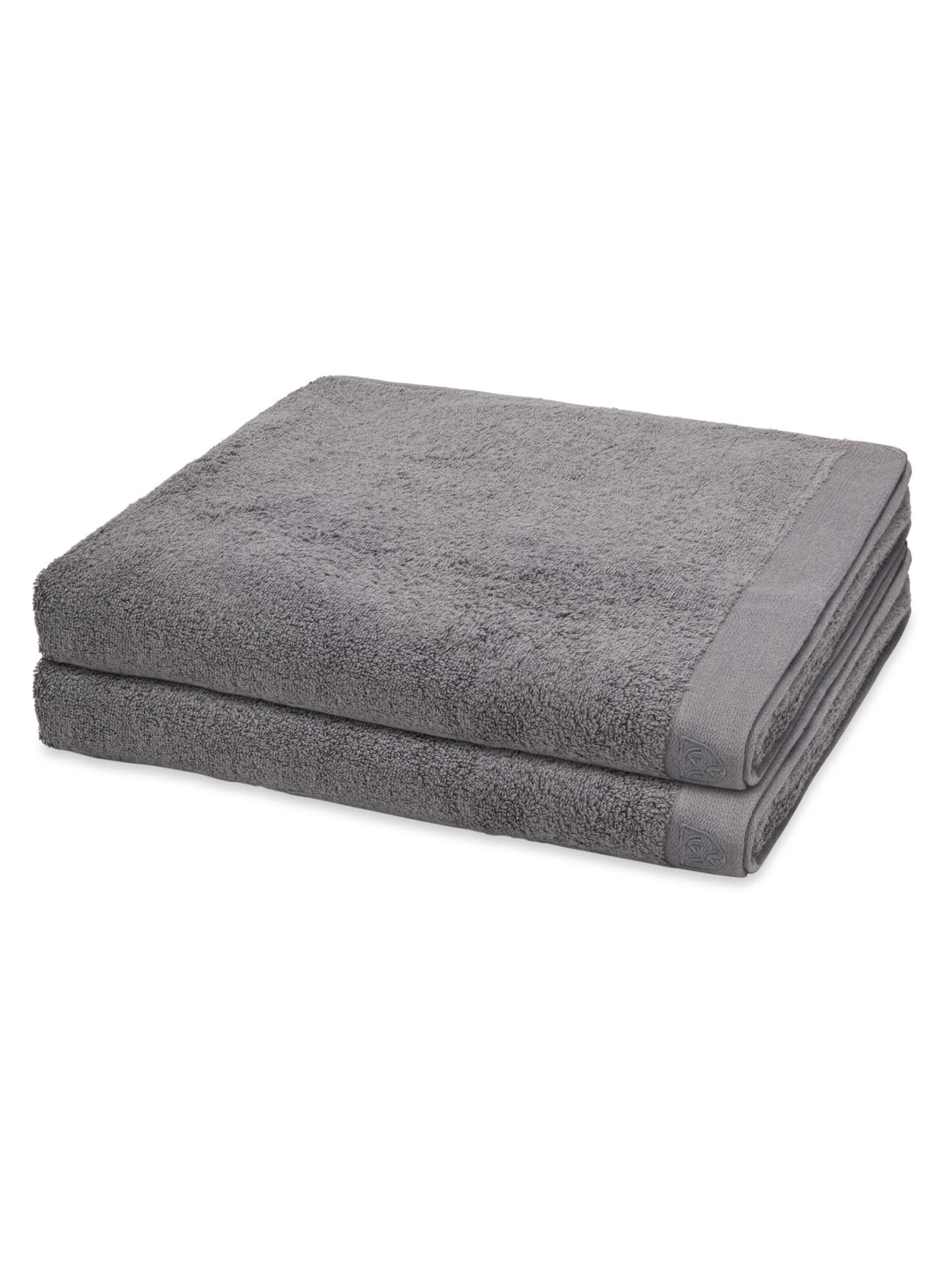 ROSS Handtuch 'Doubleface Stripes'‌‌‌‌‌‌‌‌ in Grau: Vorderseite