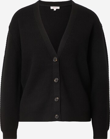 s.Oliver Knit Cardigan in Black: front