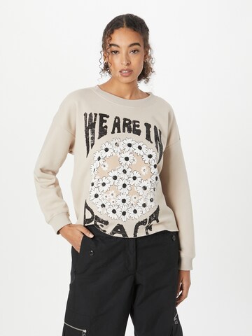 Sweat-shirt Frogbox en beige : devant