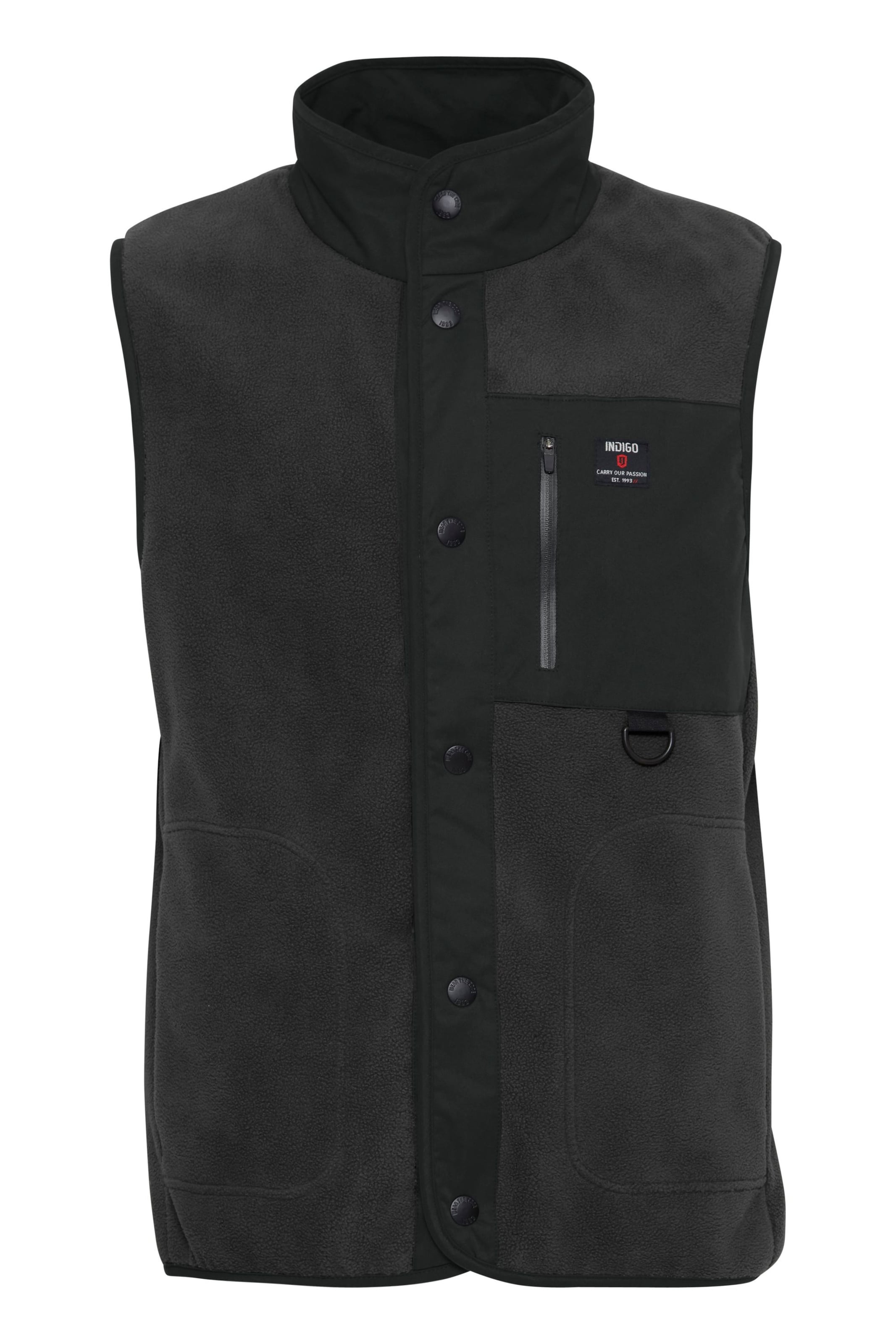 INDICODE JEANS Weste 'Majs' in Grau: Vorderseite