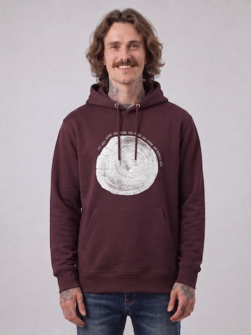 Watapparel Sweatshirt 'Baumscheibe' in Rood: voorkant