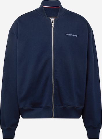 Tommy Jeans Sweat jacket in Blue: front