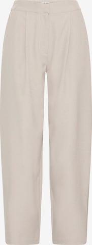 ICHI Baggy Pleat-Front Pants 'IHFAVA' in Grey: front