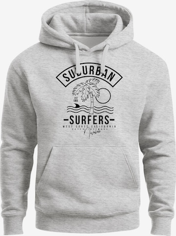 Neverless Sweatshirt 'Surfer California' in Grau: Vorderseite