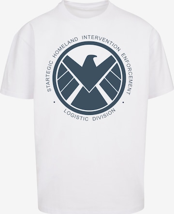F4NT4STIC Shirt 'Marvel Avengers Agent Of Shield Logistics Division' in White: front