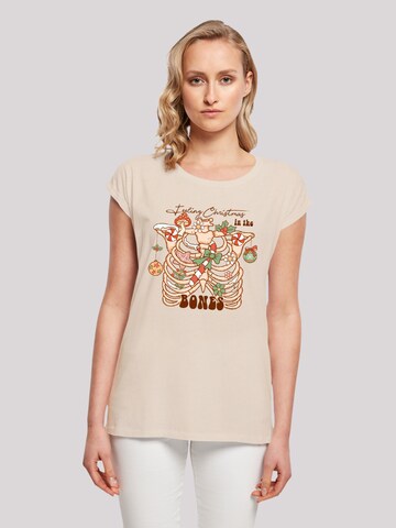 T-shirt F4NT4STIC en beige : devant
