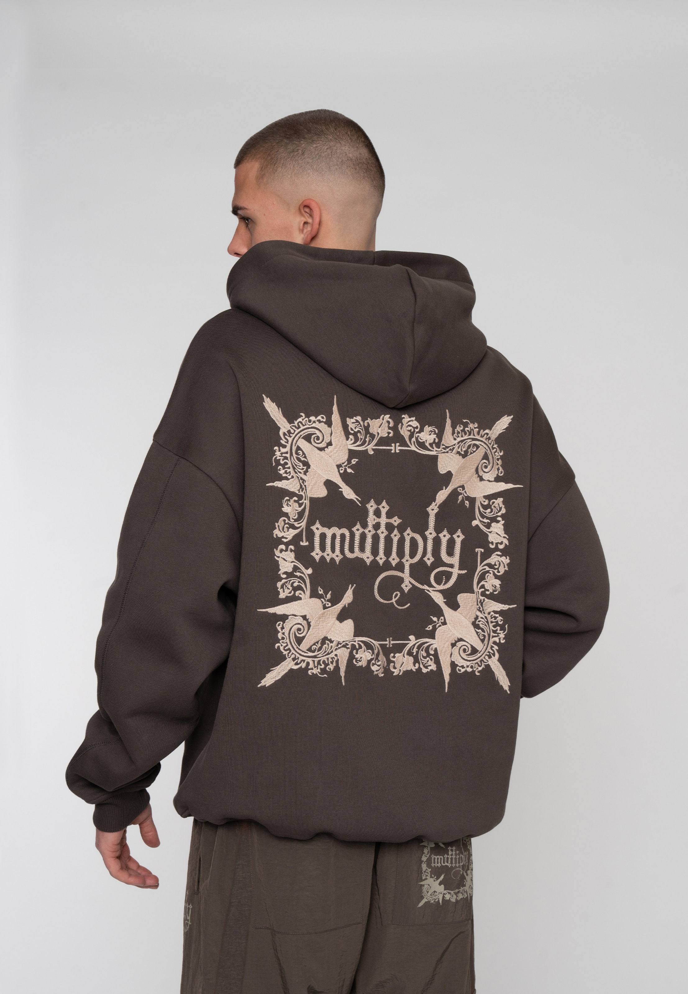 Multiply Apparel Zip-Up Hoodie 'Regalia' in Dark Brown | ABOUT YOU