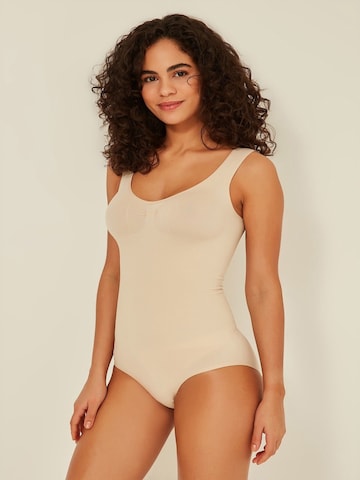 C&City Bralette Bodysuit in Beige