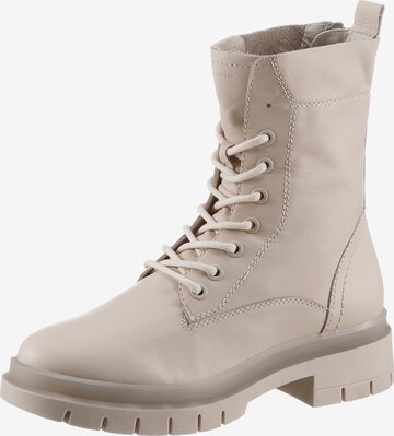 TAMARIS Lace-Up Ankle Boots in Beige: front