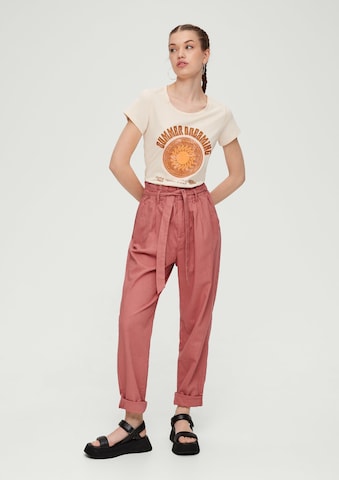 QS Zúžený Kalhoty se sklady v pase – oranžová
