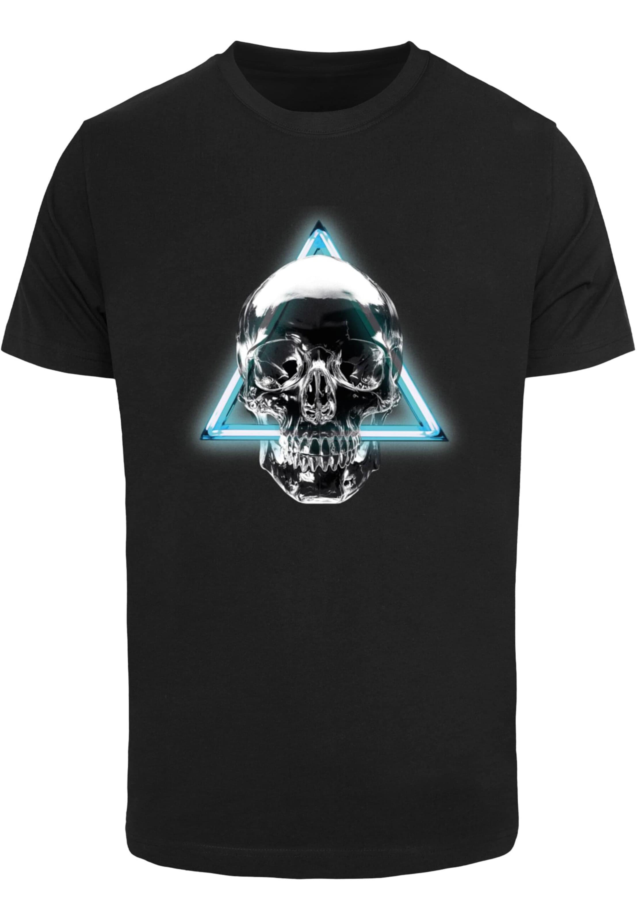 Tricou 'Neon Skull' de la Mister Tee pe negru: față