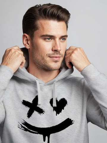 Neverless Sweatshirt 'Creepy Smile' in Grau