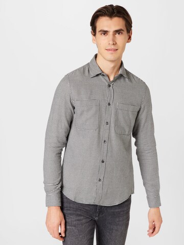 s.Oliver Slim fit Button Up Shirt in Black: front