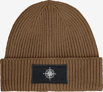 Neverless Beanie 'Kompass' in Brown: front