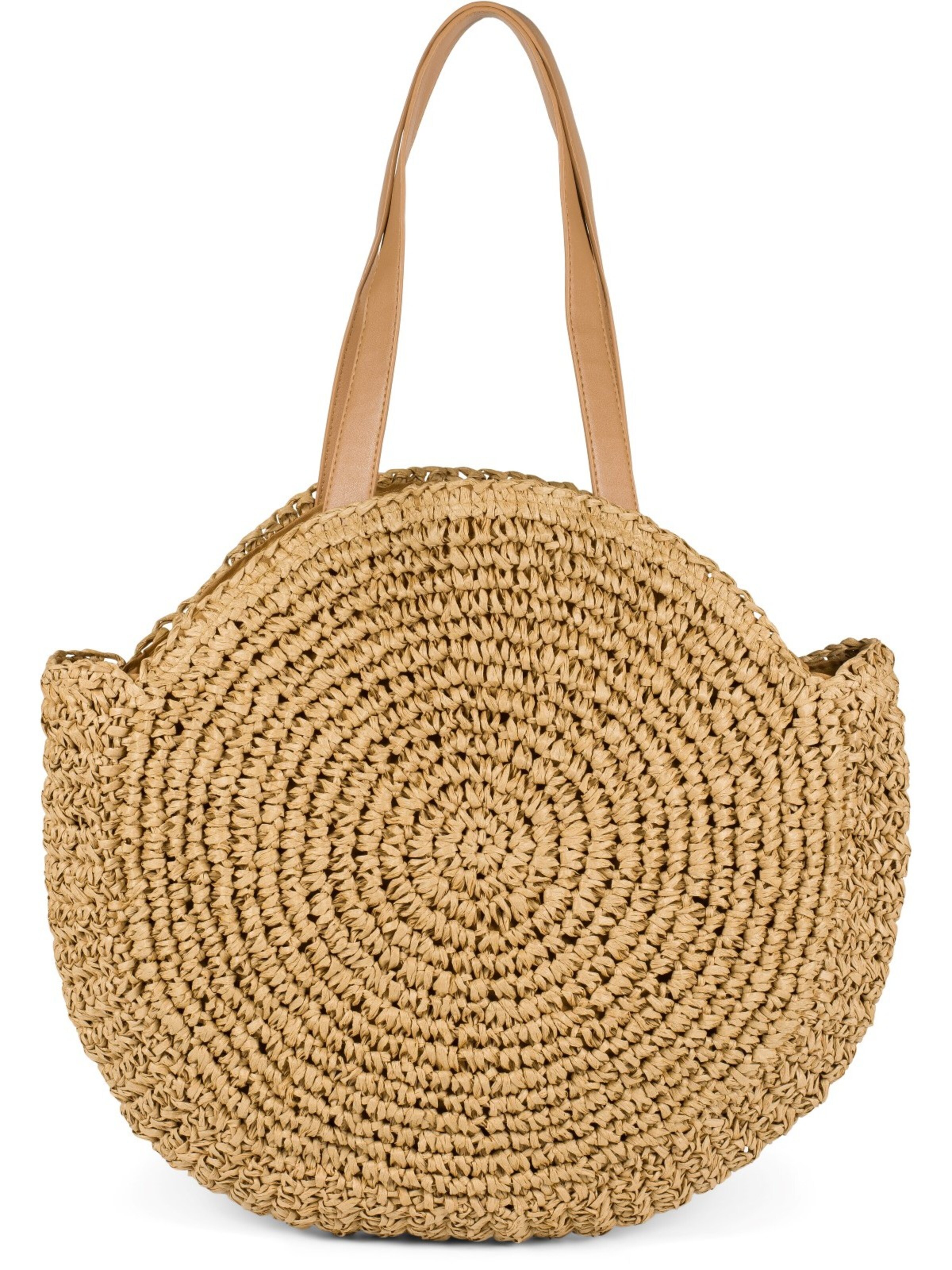 styleBREAKER Schultertasche 'Runde Flecht Schultertasche - Basttasche'‌‌‌‌‌ in braun, Produktansicht