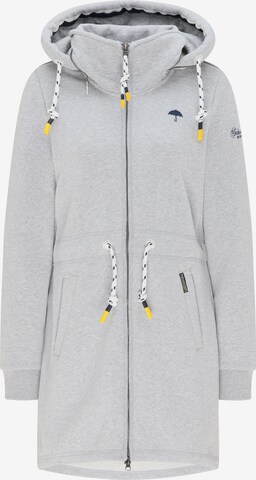 Schmuddelwedda Zip-Up Hoodie in Grey: front