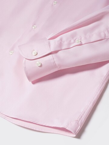 MANGO MAN Slim fit Zakelijk overhemd 'Lakecity' in Roze