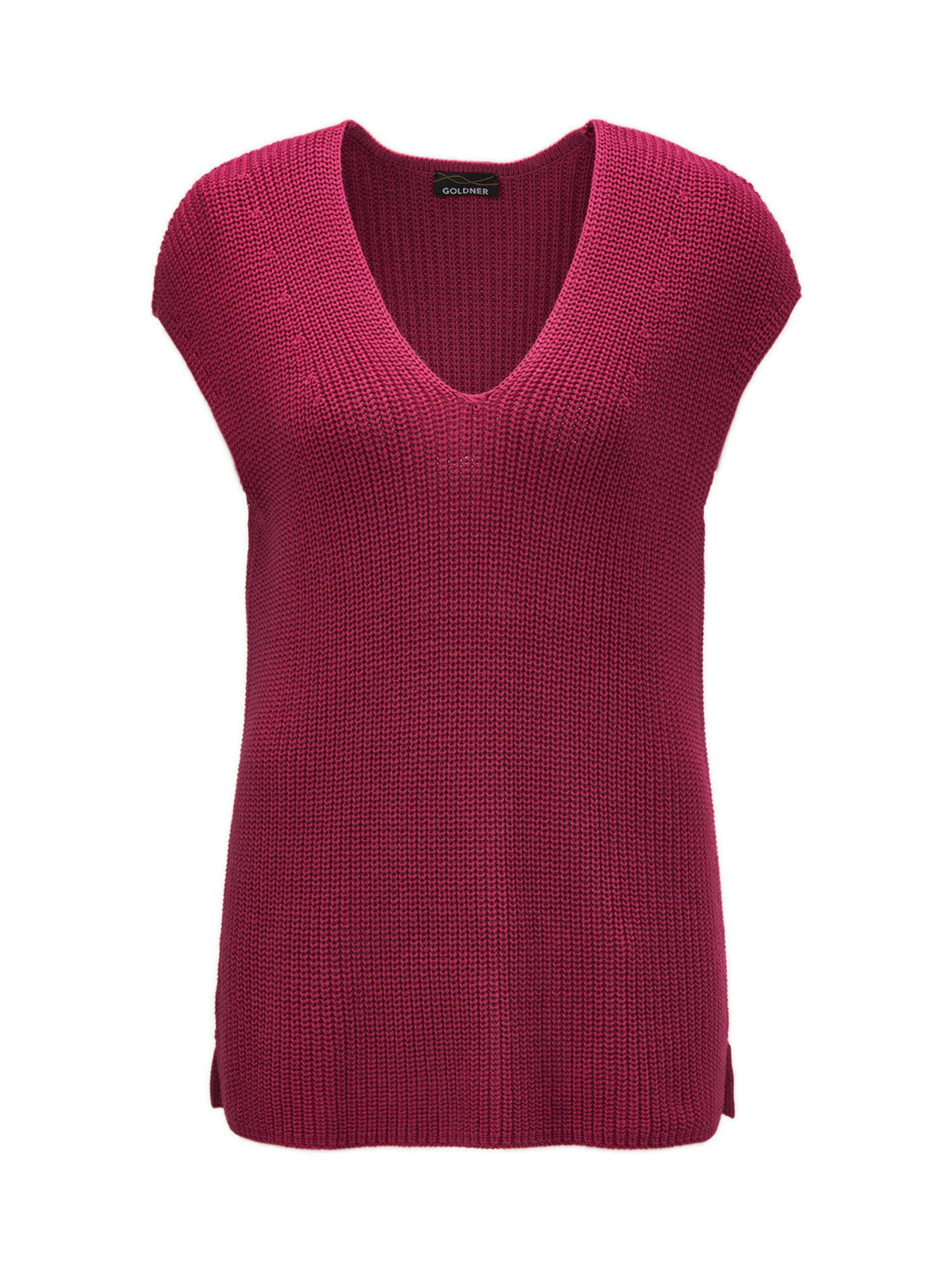 Goldner Gebreide bodywarmer in Rood: voorkant