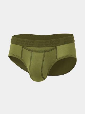 pckd – underwear done right. Slip in Grün: Vorderseite
