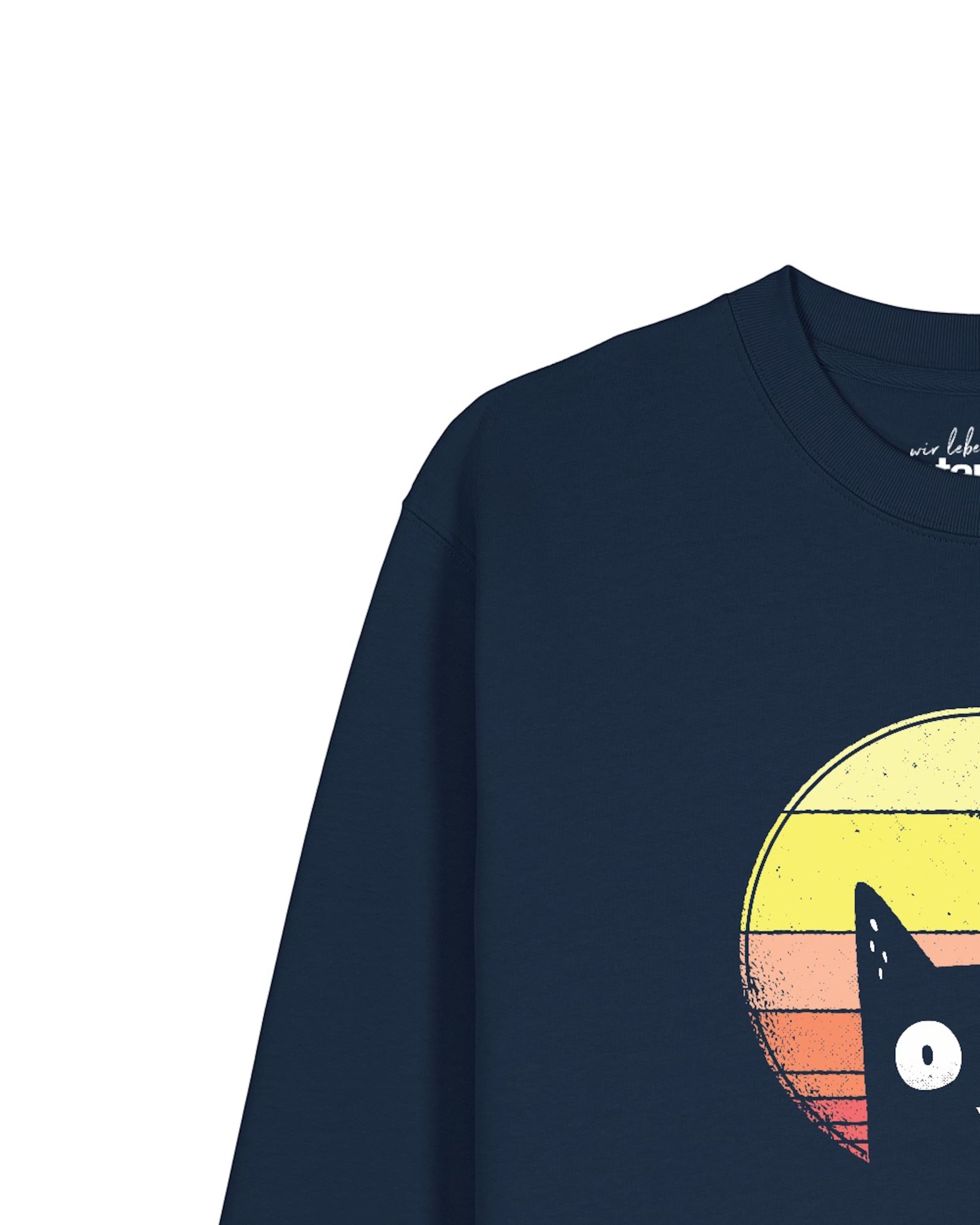 Watapparel Sweatshirt 'Sunset Cat' in Blauw