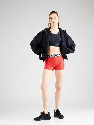 UNDER ARMOUR Skinny Sportbroek 'Authentics' in Rood