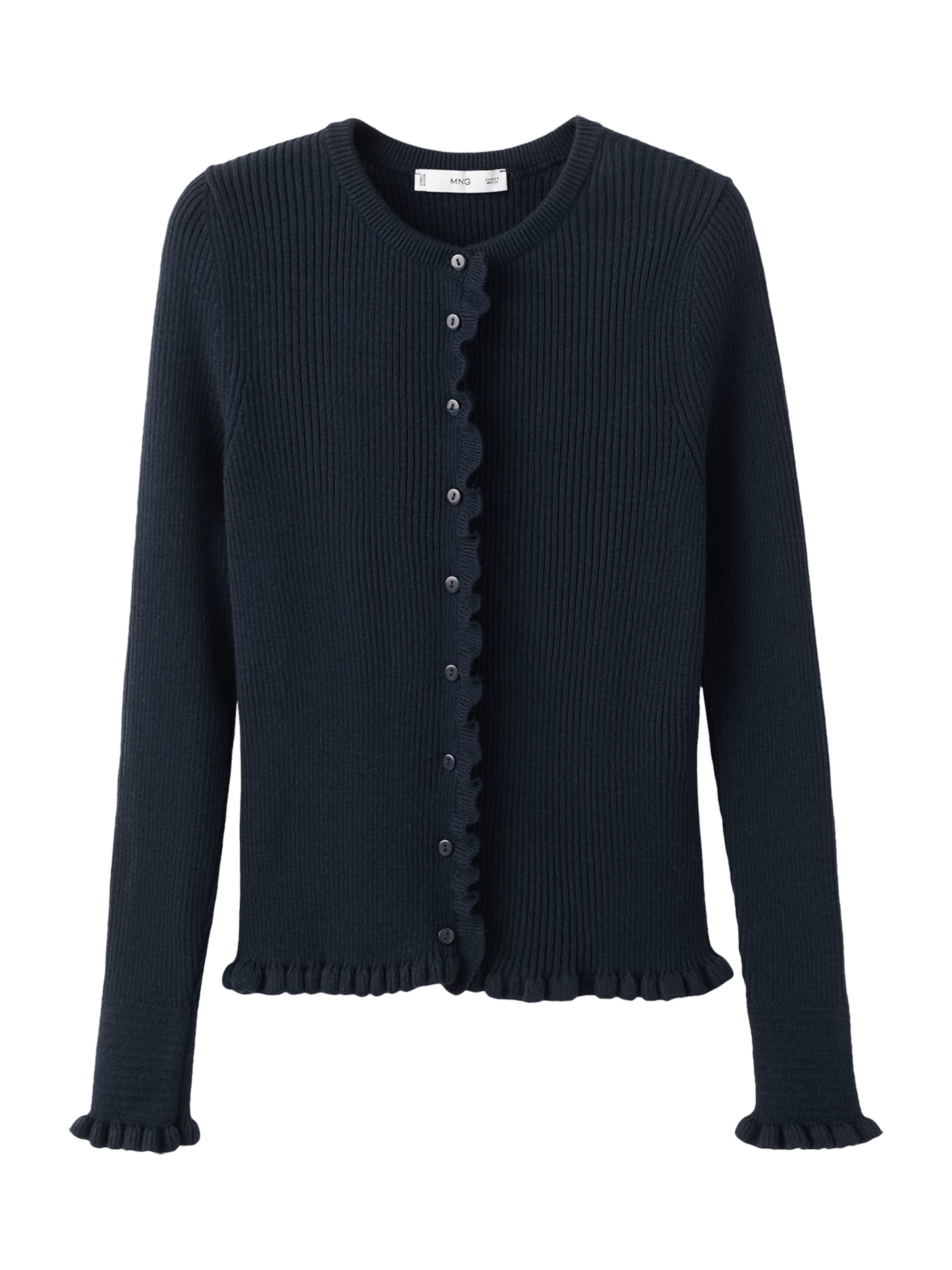 Geacă tricotată &#x27;WAVES&#x27; de la MANGO pe albastru: față