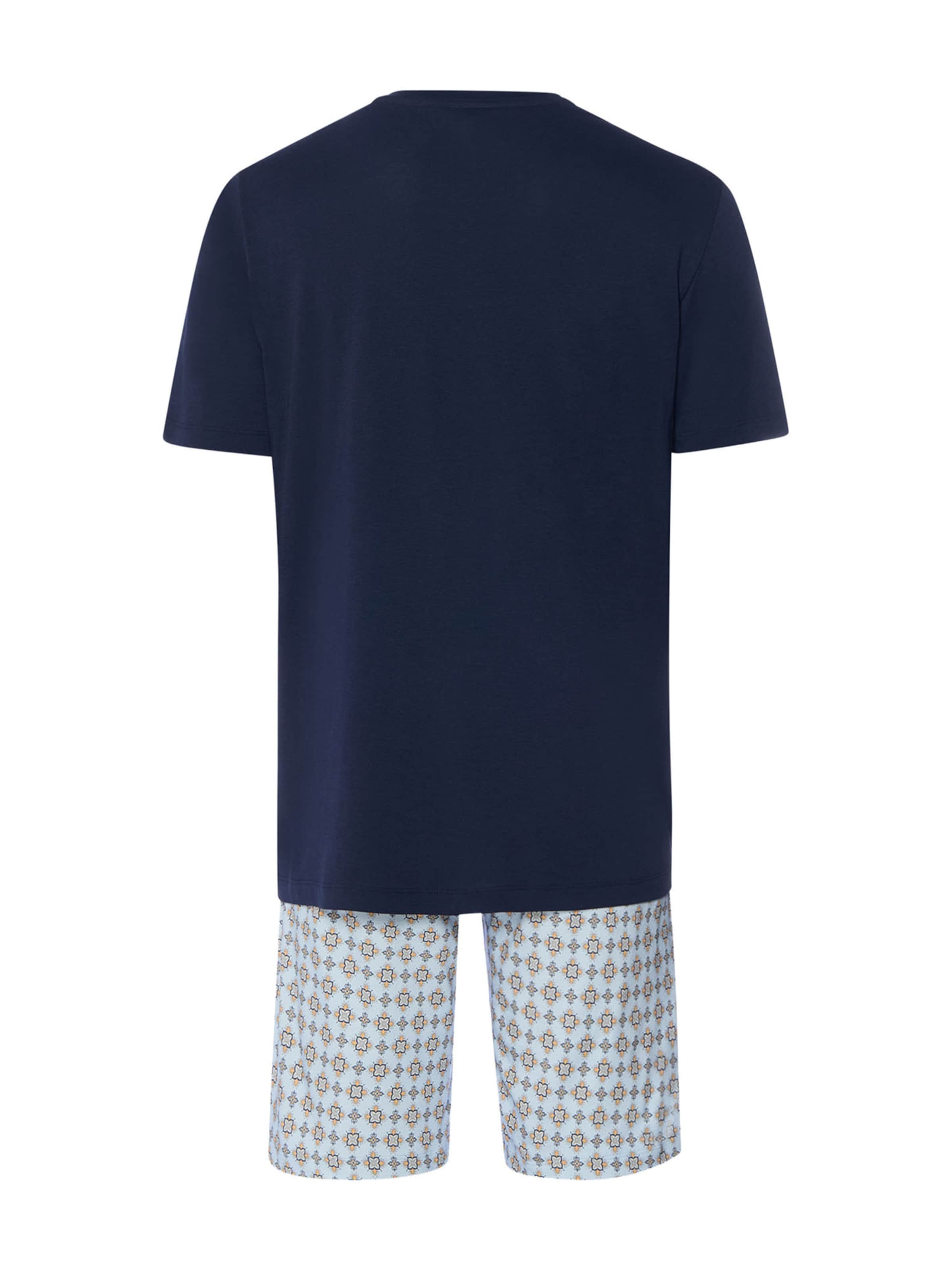 Hanro Pyjama kort ' Night & Day ' in Blauw